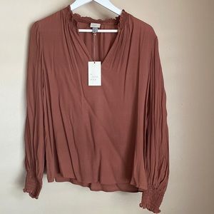 a new day Rust-Colored Blouse- Size L